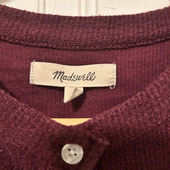Madewell Burgundy Split-Crewneck Cardigan Tank - Picture 4 of 7